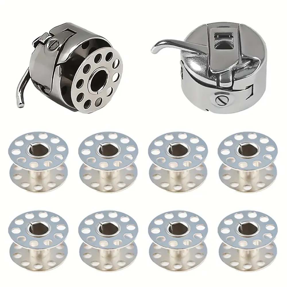 Textile Sewing Machine - Bobbin Case and Metal Bobbins for