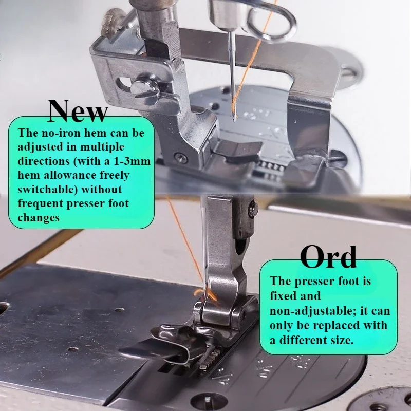 Adjustable No-Iron Hemmer Foot - Textile Sewing Machine review and price