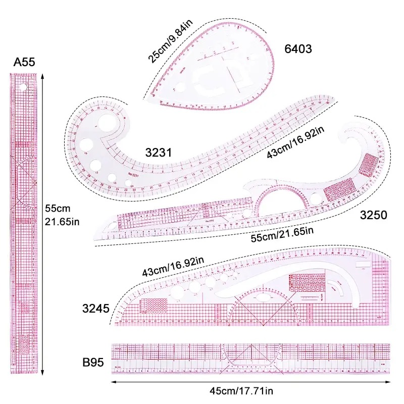 6PCS French Curve Ruler Soft P - Sewing Gauge Ruler review and price